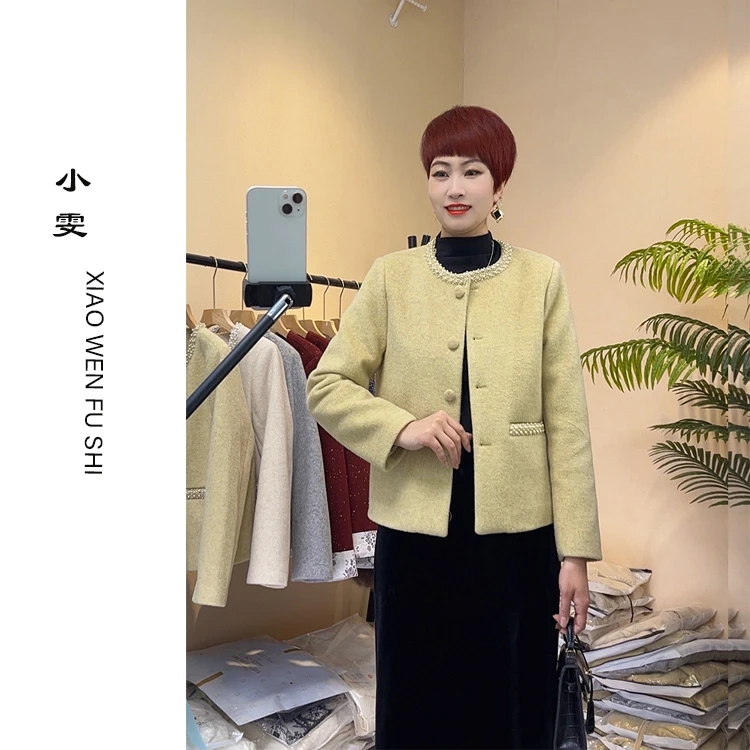 法式小香风毛呢外套女短款2025年新款时尚百搭气质名媛设计感上衣