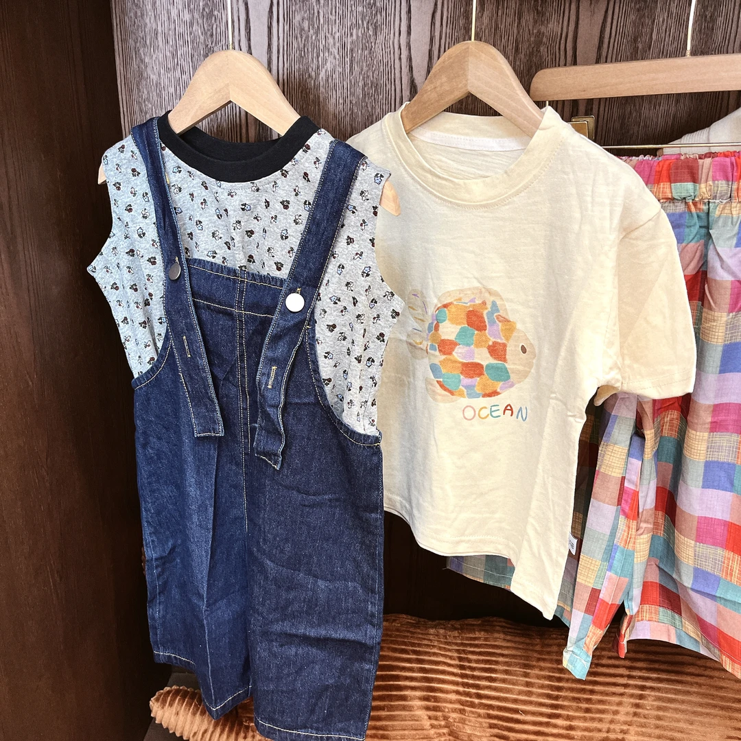 儿童夏款背带裤和套装