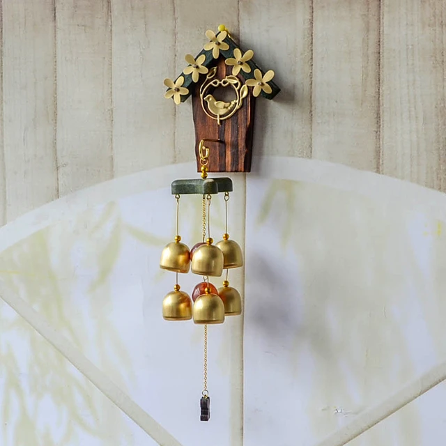 好货宜栖创意日式风铃爱巢金属实木铜风铃铃铛挂饰门饰生日结婚礼