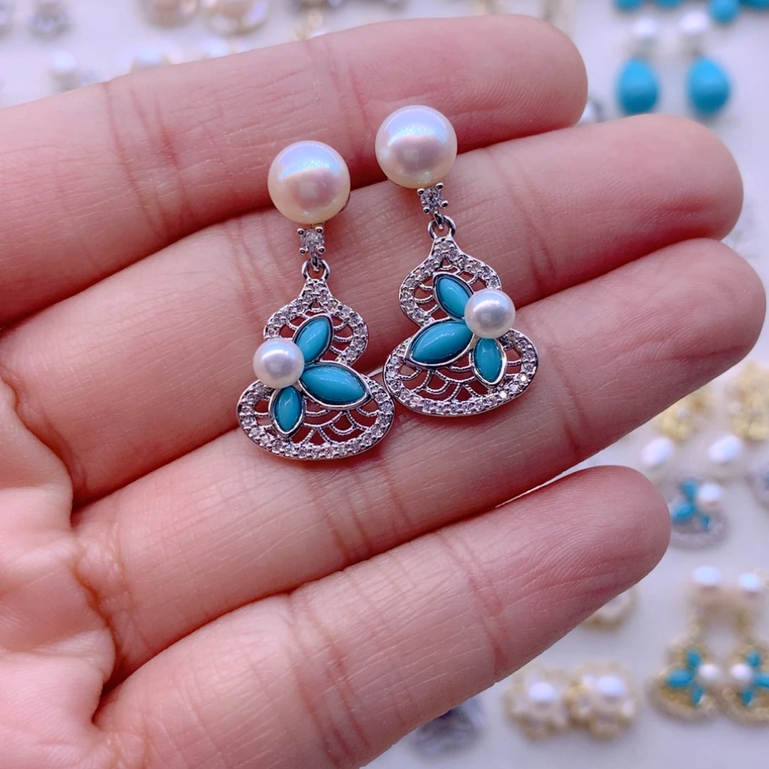 淡水珍珠合金耳饰