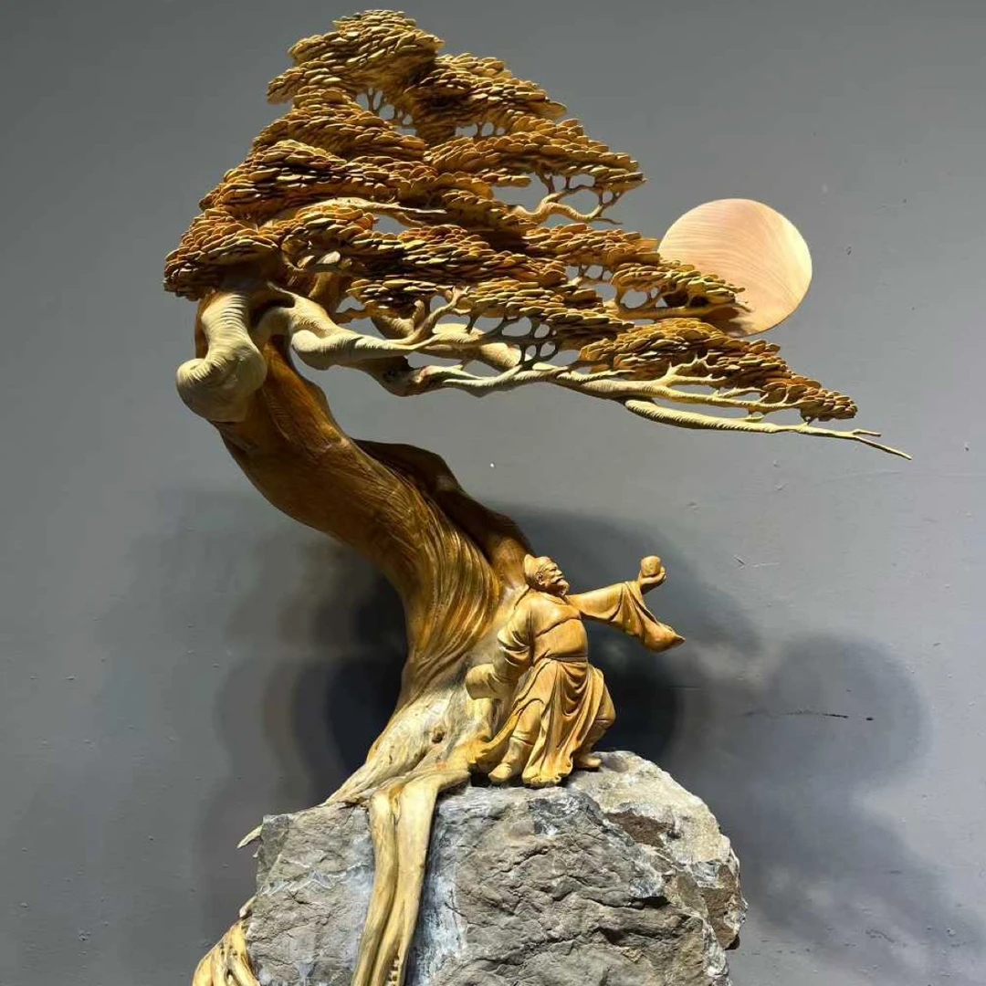 定金 联系客服询价 56 38 94 太行崖柏精雕新品，太白醉酒