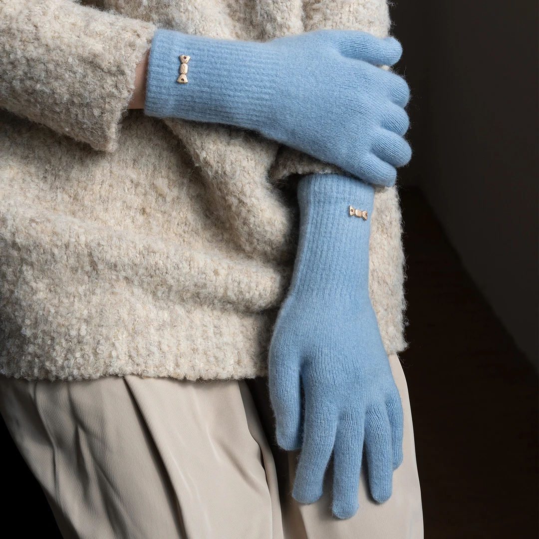 疯帽子 羊绒羊毛手套男女通用纯色百搭保暖分指手套户外秋冬25新