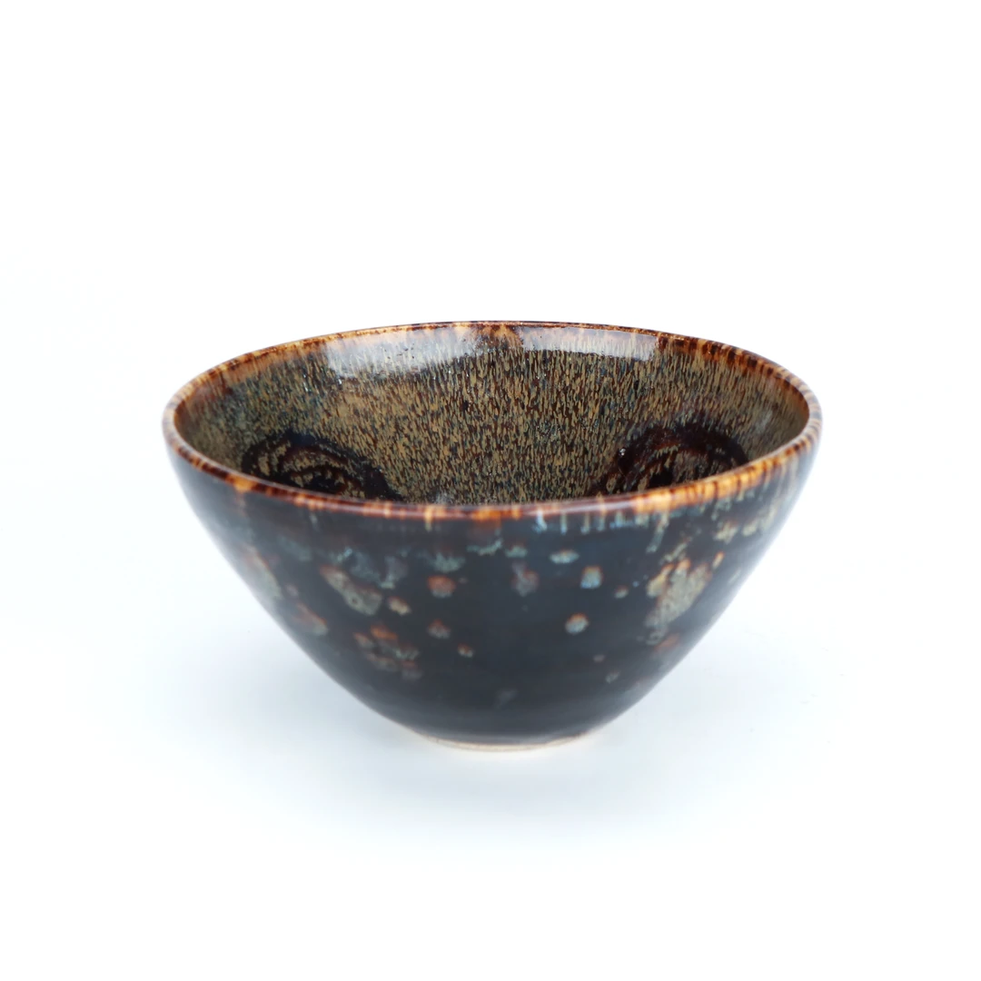 13.黑釉彩绘盏（蓝队）【古董拍卖】