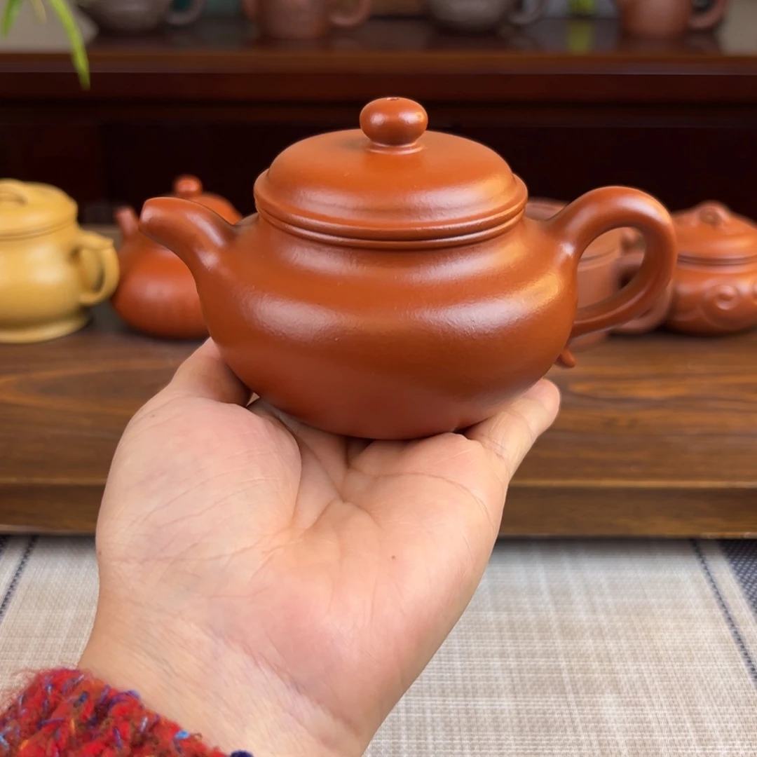 茶壶紫砂朱泥仿古全手微瑕220cc