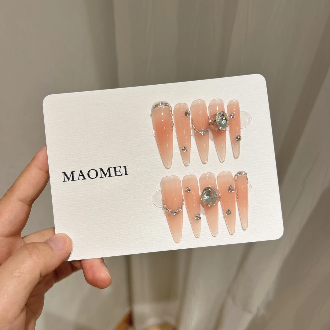 【羞答答】猫妹轻奢穿戴甲 设计师款粉色纯欲款手工穿戴甲