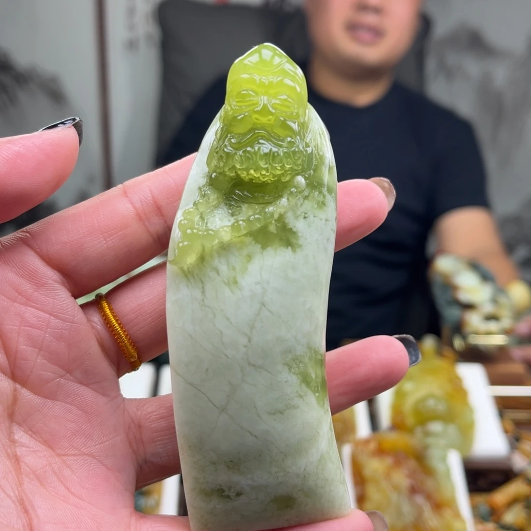 岫玉未镶嵌挂件手把