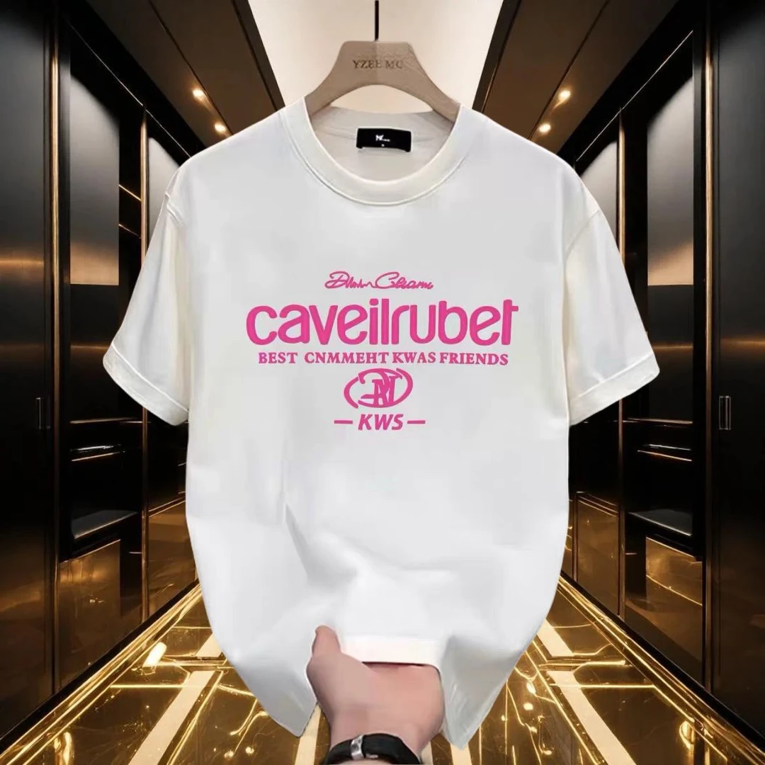 男士欧洲站高端品质半袖休闲百搭印花潮流ins潮牌时尚圆领短袖T恤