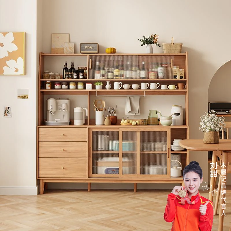 实木餐边柜餐厅一体靠墙客厅储物柜酒柜置物柜厨房收纳碗边柜橱柜