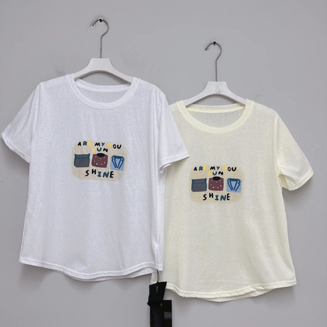 340女装T恤休闲夏季印花圆领简约百搭衬衫