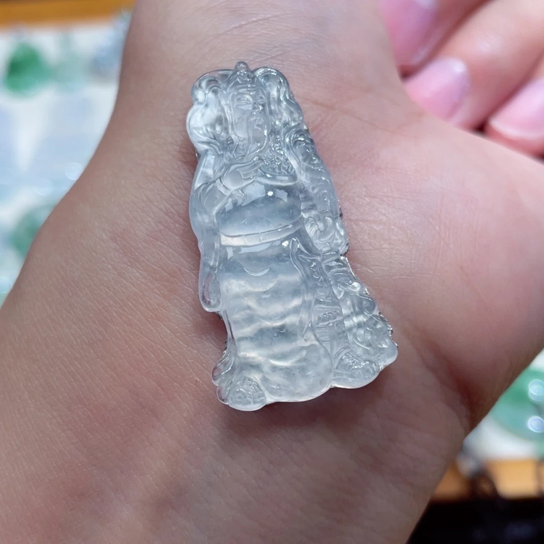 翡翠未镶嵌颈饰关二爷