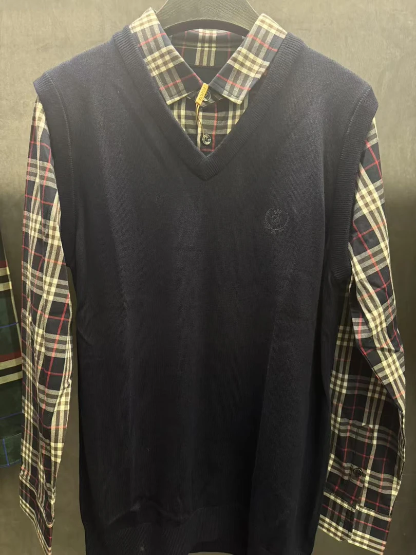 假两件毛衣秋冬款高级感针织衫外套2025新款男生上衣-A20DW21S41