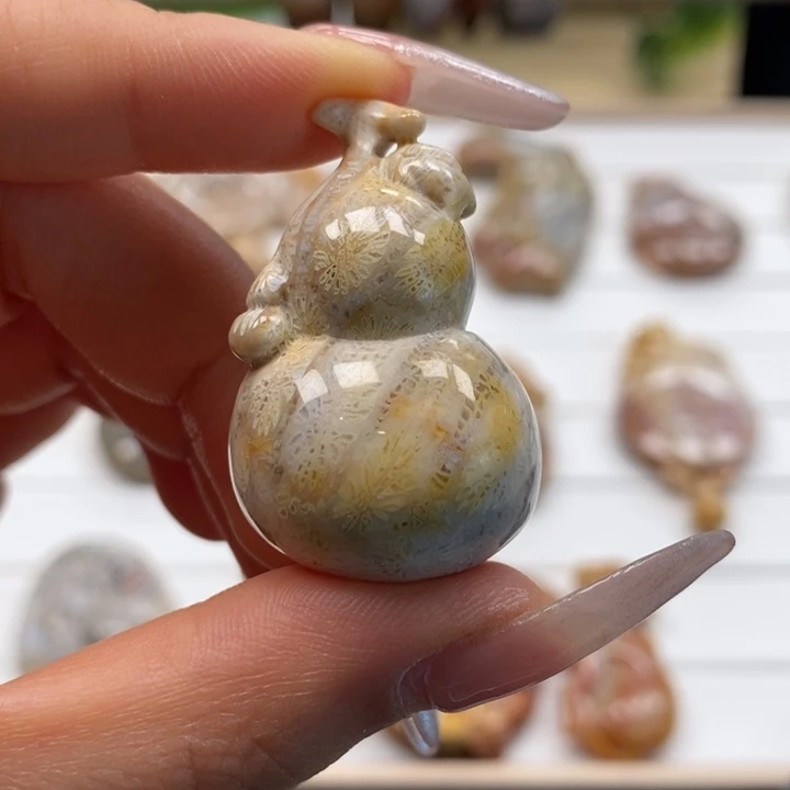 硅化玉吊坠(不含链)未镶嵌五福临门 葫芦。10号链接