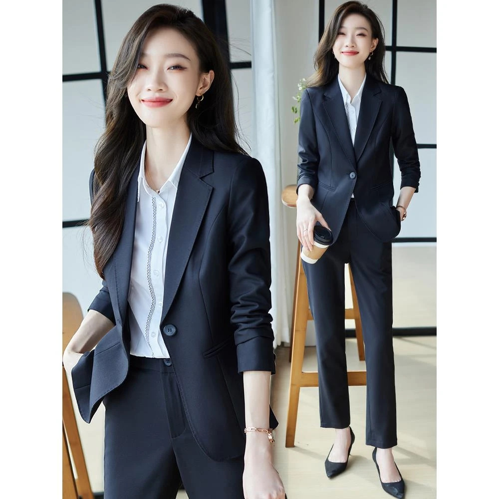 黑色西装洋气女2026春秋新款职业面试正装高端气质工作服西服外套