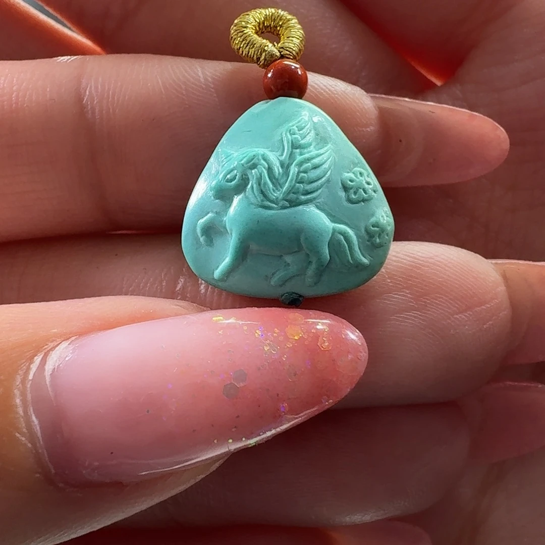 绿松石未镶嵌吊坠(不含链)独角兽
