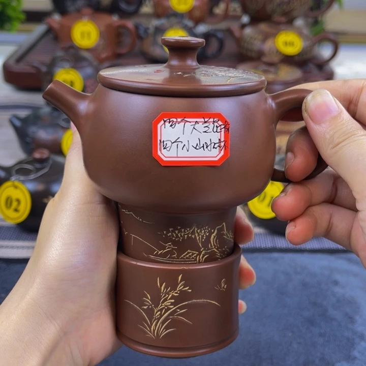 忠***坭兴陶原矿坭料制作共8杯四大四小