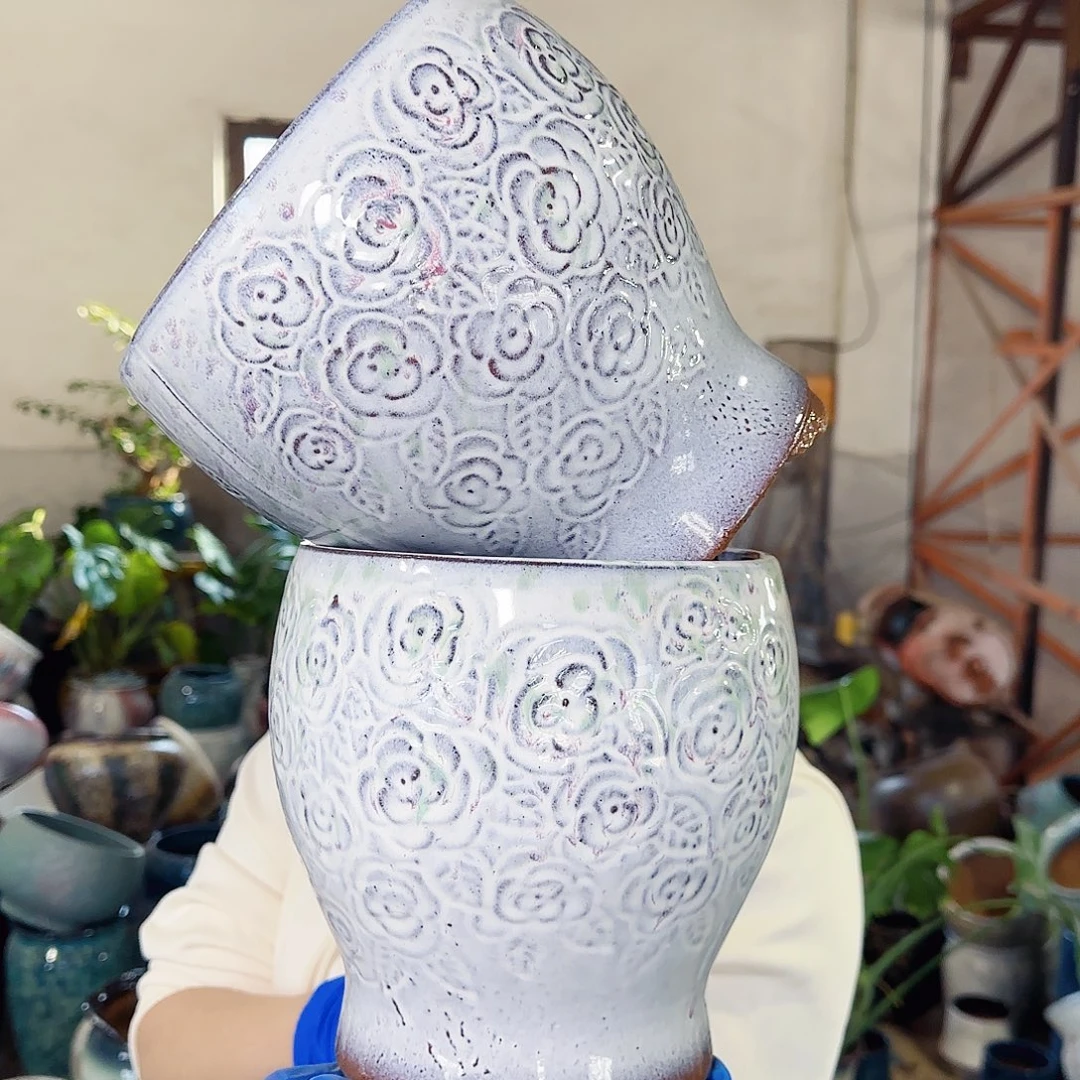 紫砂花盆高20口18