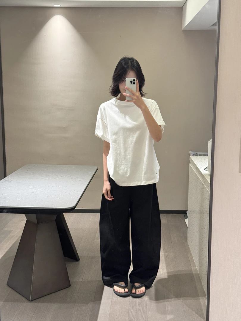 【CHOU CHOU】早春黑色百搭弯刀裤 9070