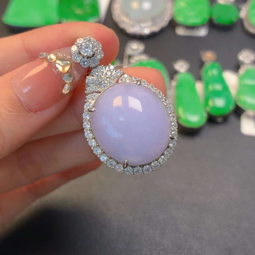 翡翠银S925镶嵌颈饰