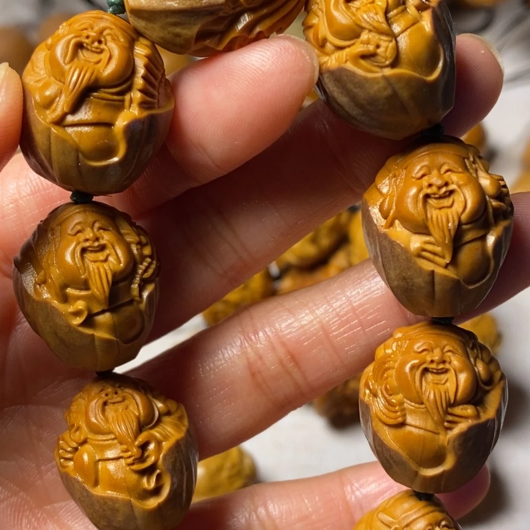 橄榄核手串/手链紫皮包衣财神