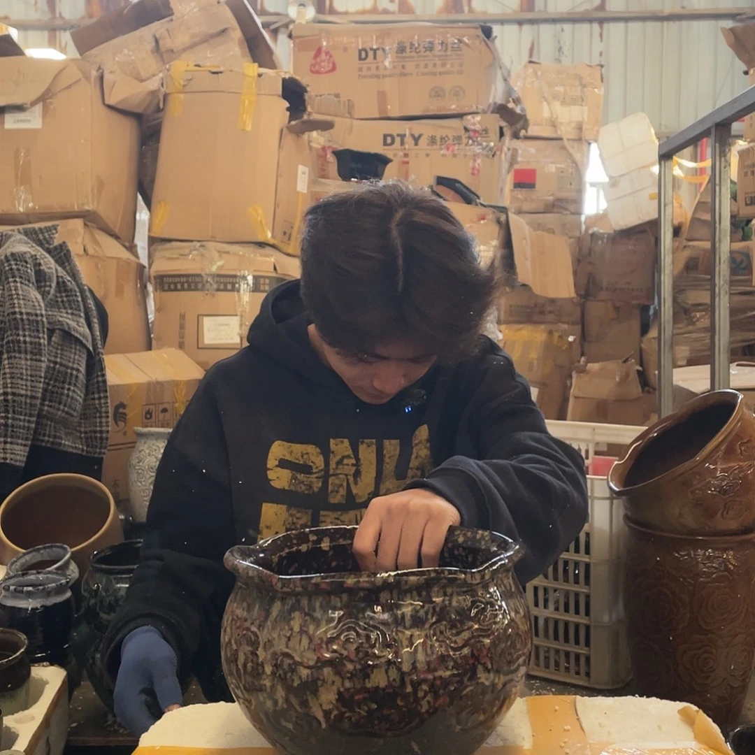 红陶宜兴陶瓷紫砂花盆