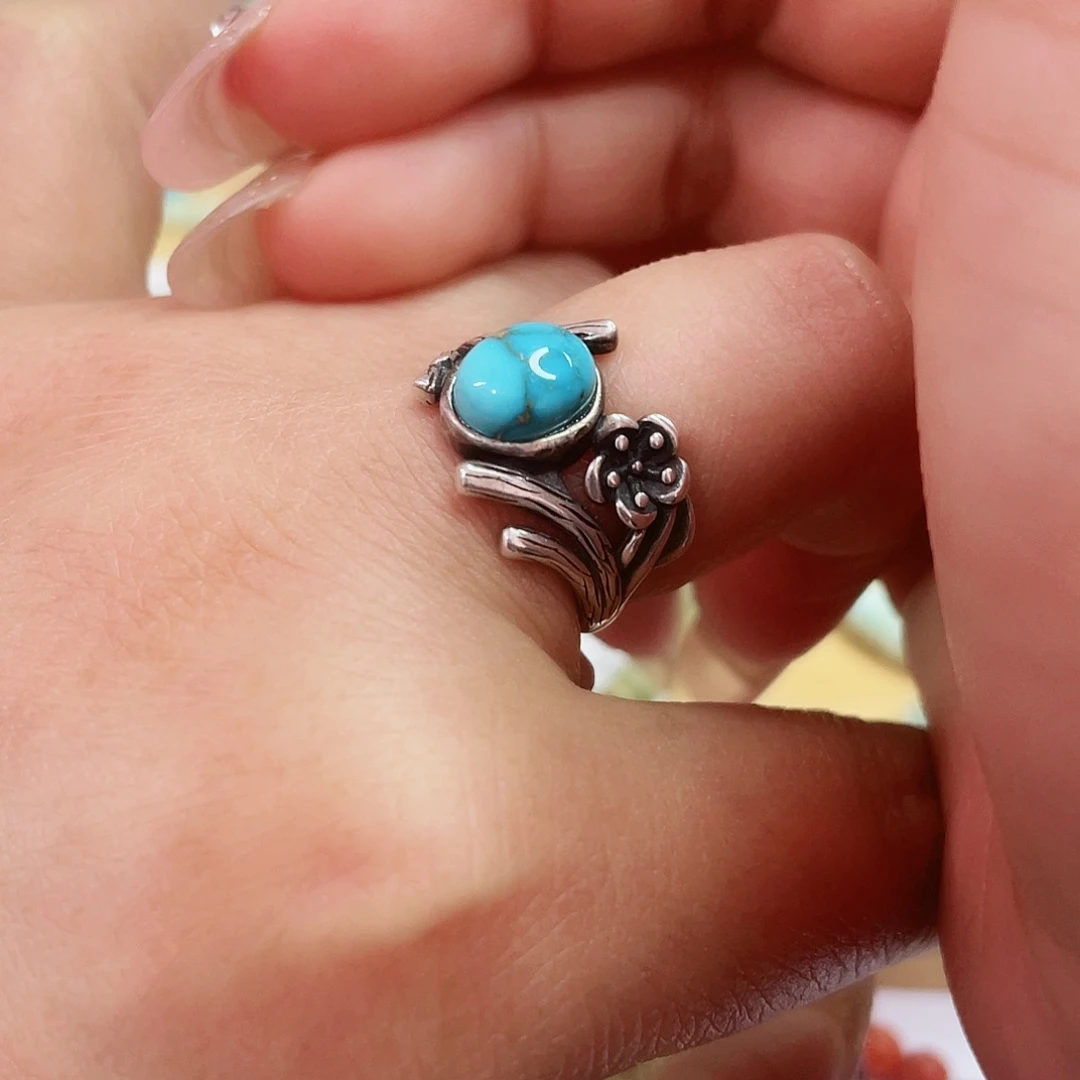 绿松石珠宝奇石银S925镶嵌