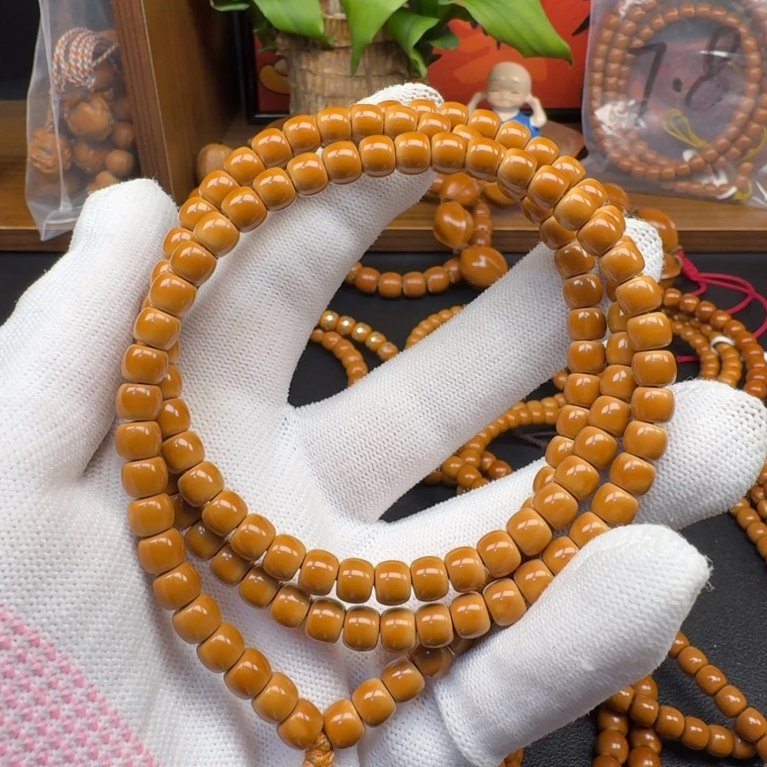 宇***同橄榄核手串/手链6.2老挝核尖正三花脖挂130颗