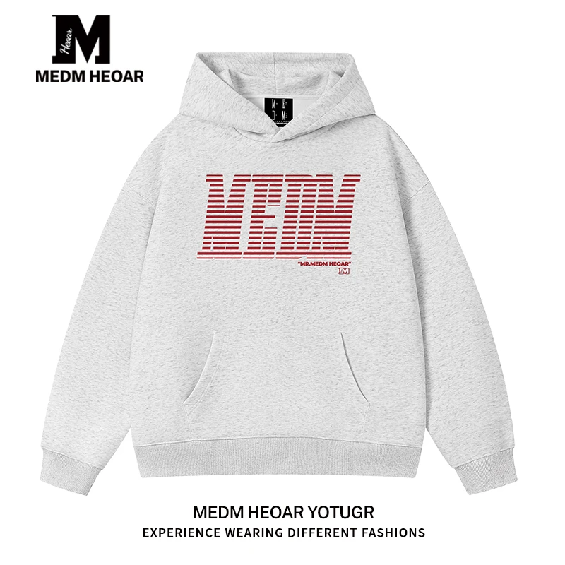 【三标齐全】MEDM HEOAR国潮牌连帽卫衣重磅简约休闲情侣帽衫秋冬