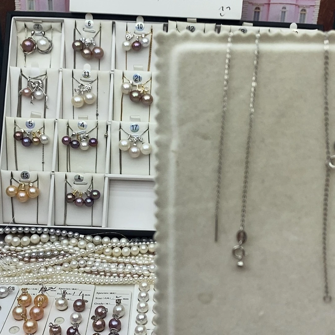 淡水珍珠项链银S925镶嵌