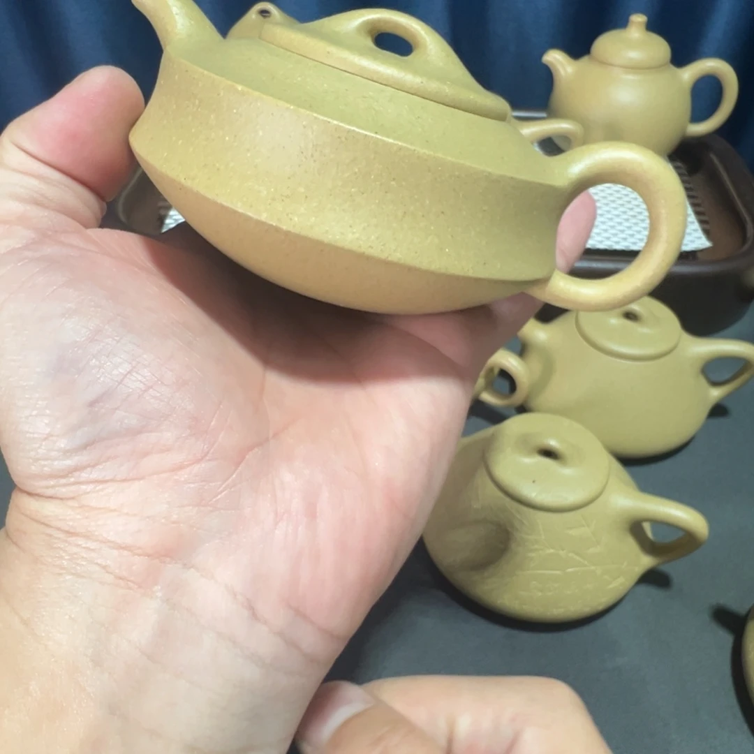 抖***抖茶壶紫砂梨皮汉扁