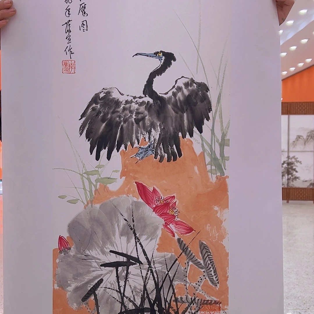 国画李庆宣老师原作证件合影视频授权