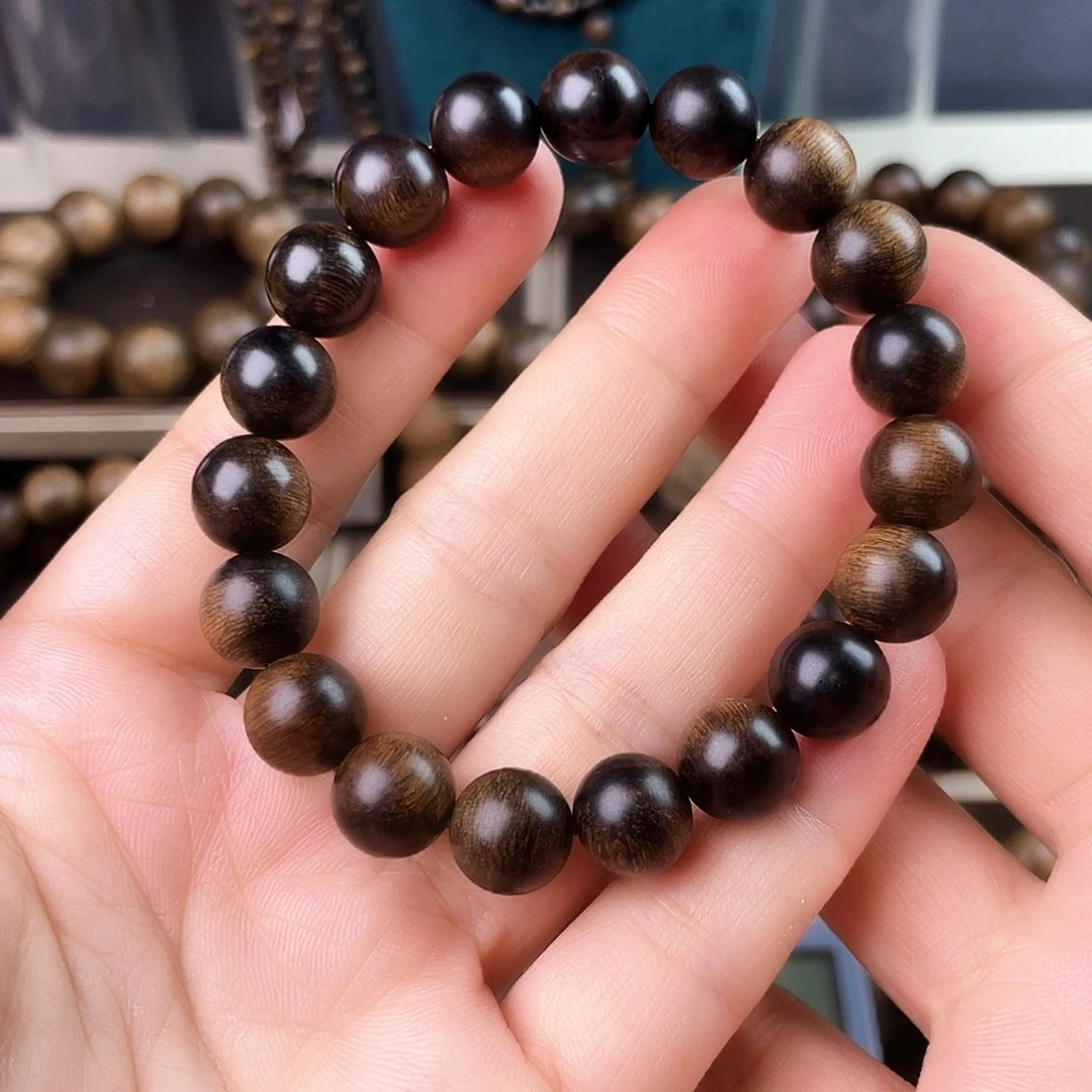 手串沉香木帝王紫棋玉化老料瘤疤1.0