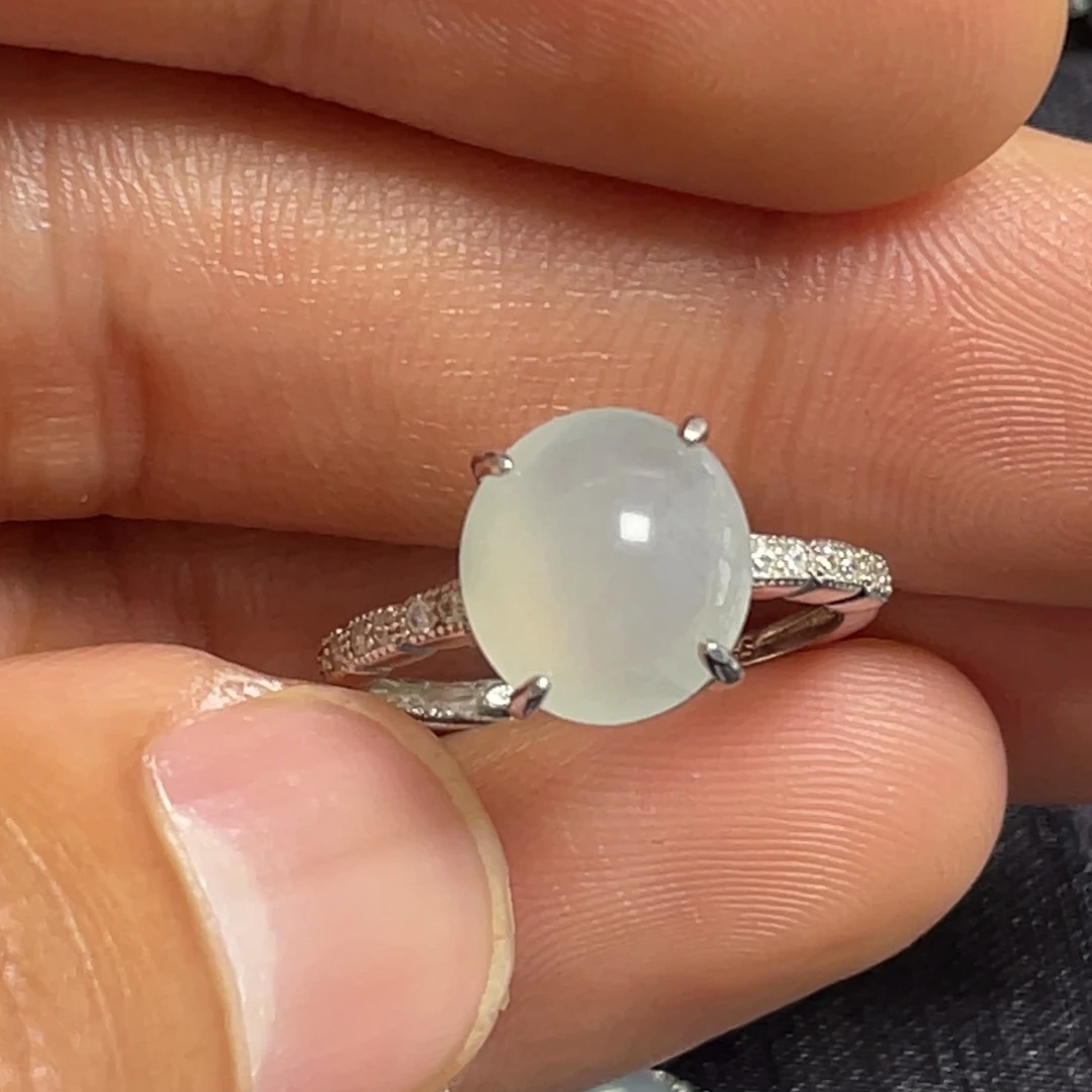 翡翠银S925镶嵌戒指