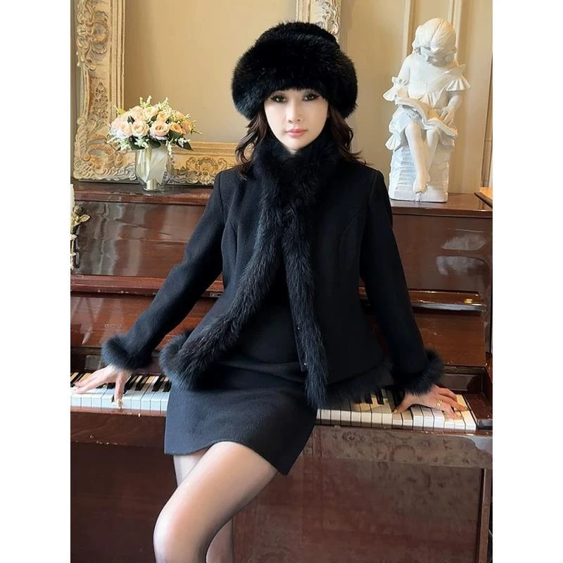 【刘熊熊】炸街高级感羊毛短半身裙女款爆款一步显瘦气质包臀半裙