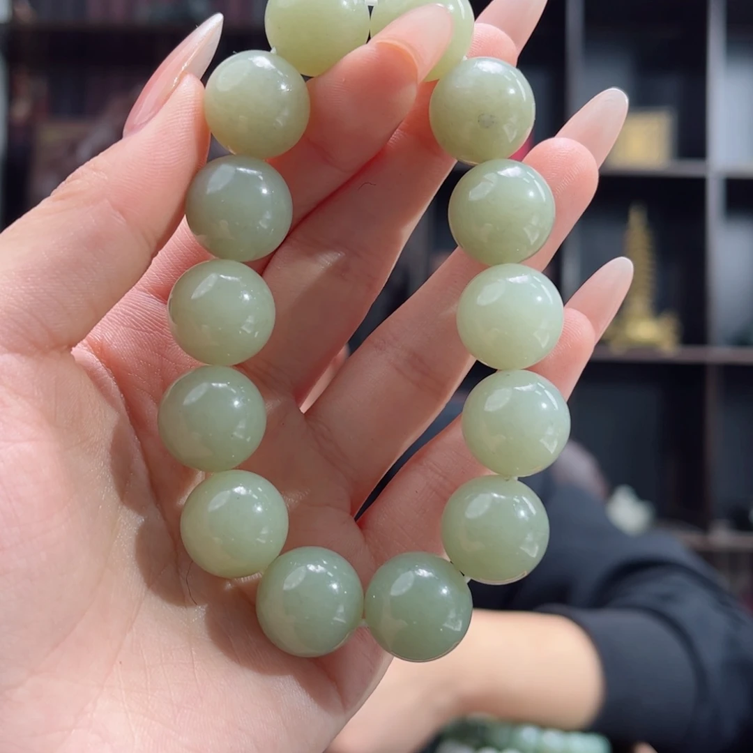 【闪购商品】和田玉手链未镶嵌若羌青黄口特冰16 多样性拍一发一