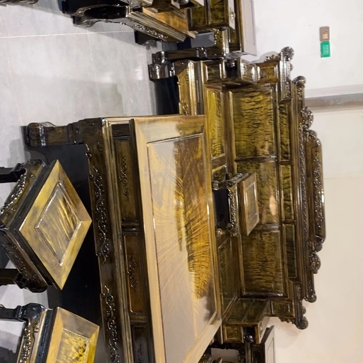 多***子楠木沙发财源滚滚八件套加电视柜两个凳子