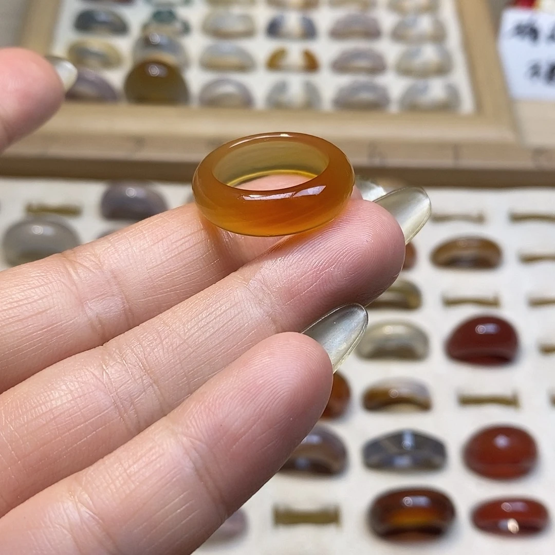 玛瑙/玉髓未镶嵌戒指A04港15不退换