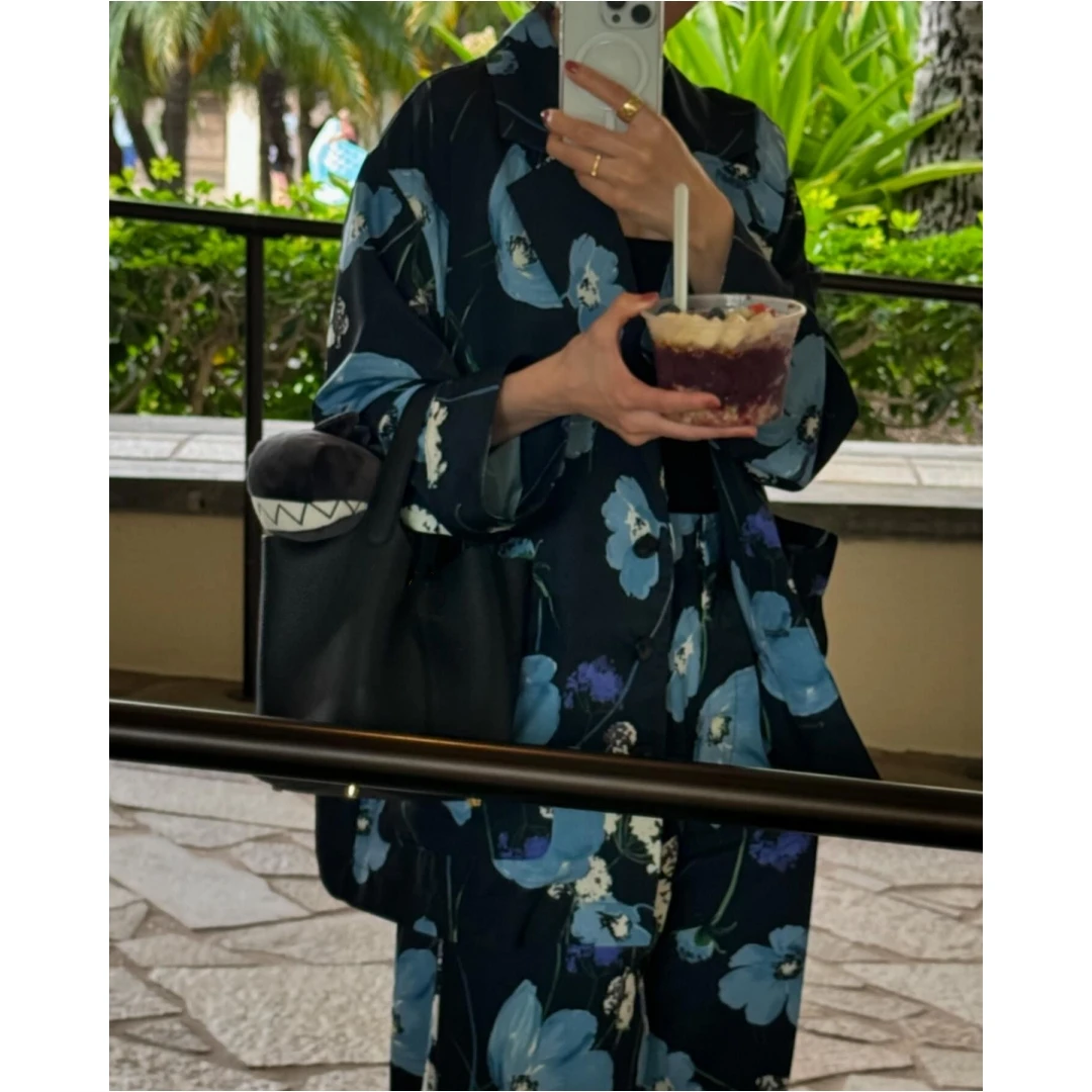 【Montendre】 秋季限定款 松本 印花气质轻奢风西装外套女
