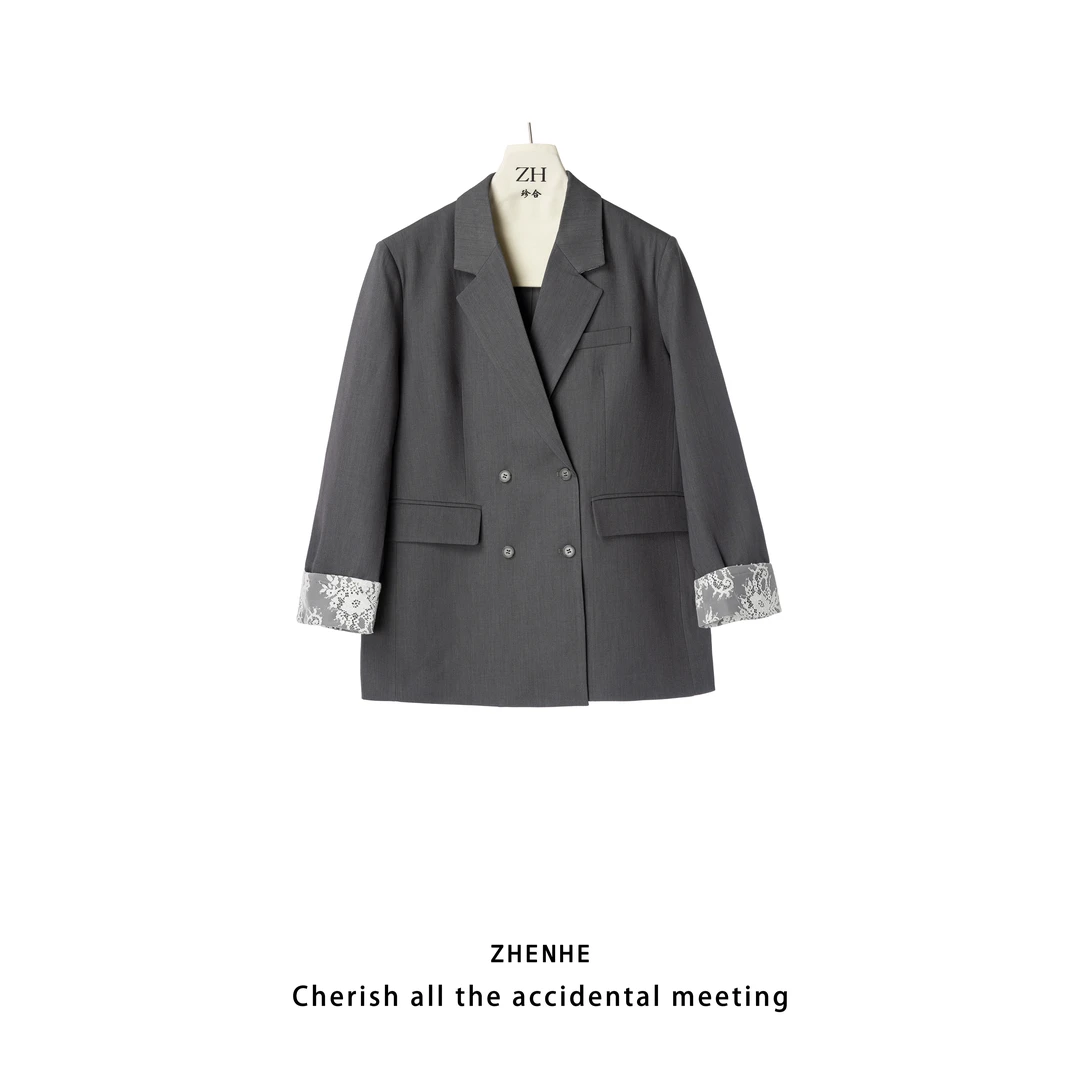 ZH【时负相知】春季新款通勤设计款西装外套女西装