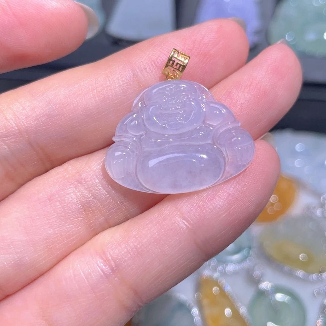 颈饰18K金镶嵌翡翠翡翠