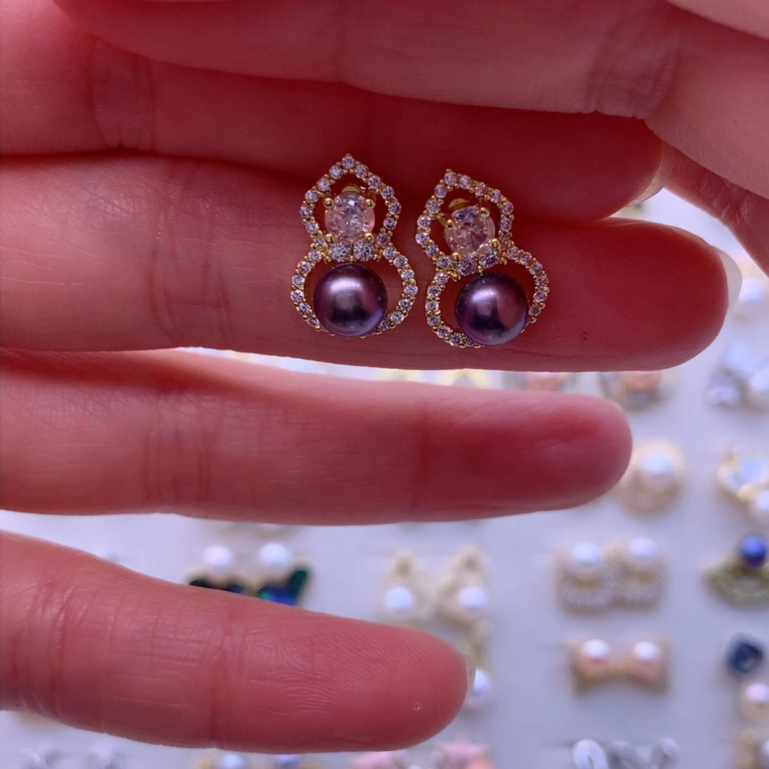 淡水珍珠耳饰合金