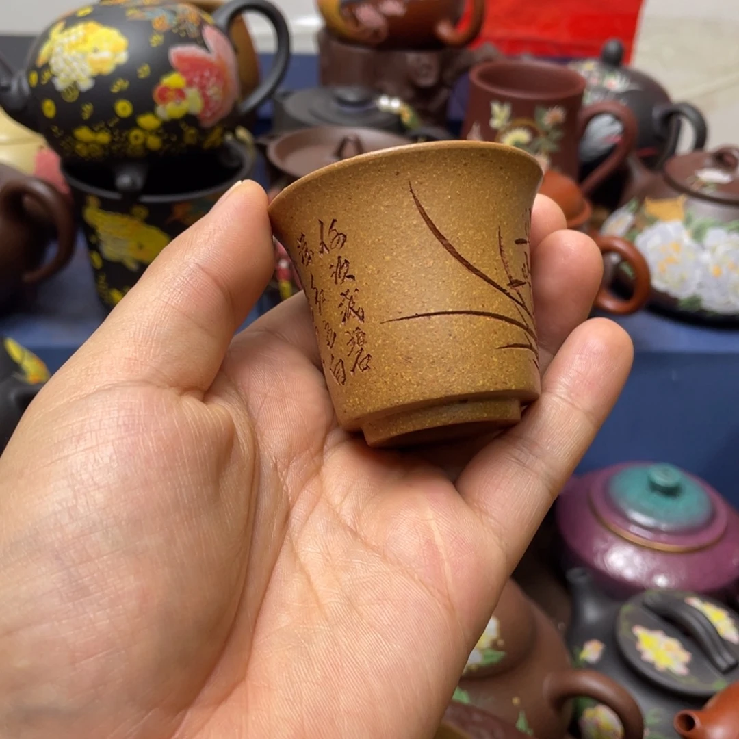 红泥茶杯紫砂主人杯50cc