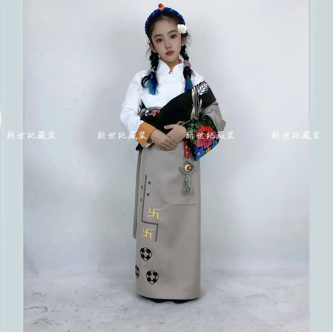 演出服网红袍重工套装女款藏袍民族风表演服演出服