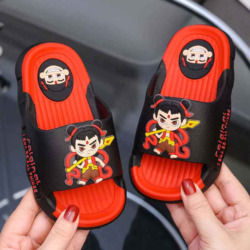 哪吒儿童拖鞋EVA男童女童小孩夏季居家外穿厚底防滑卡通亲子拖鞋
