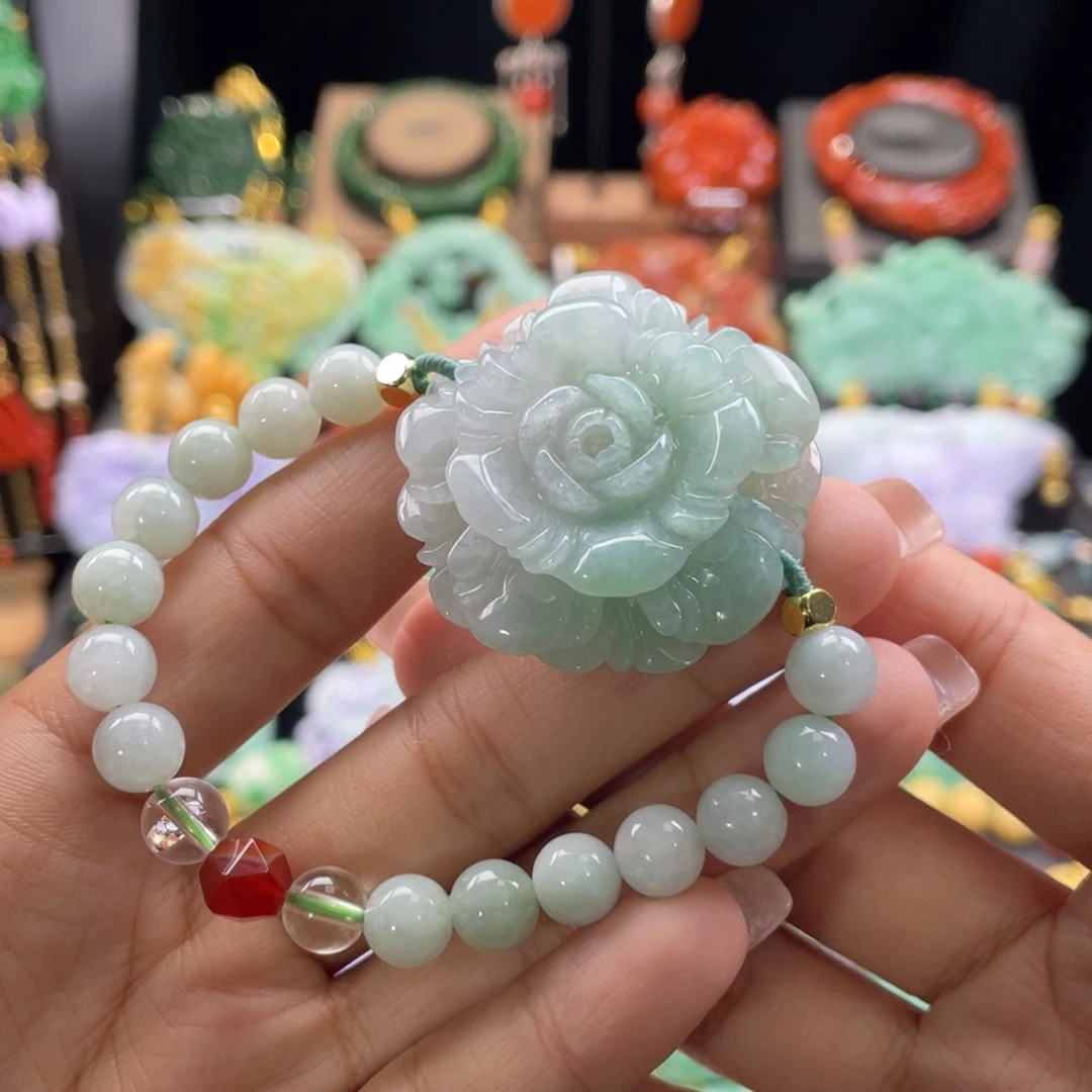 翡翠手链未镶嵌代编织