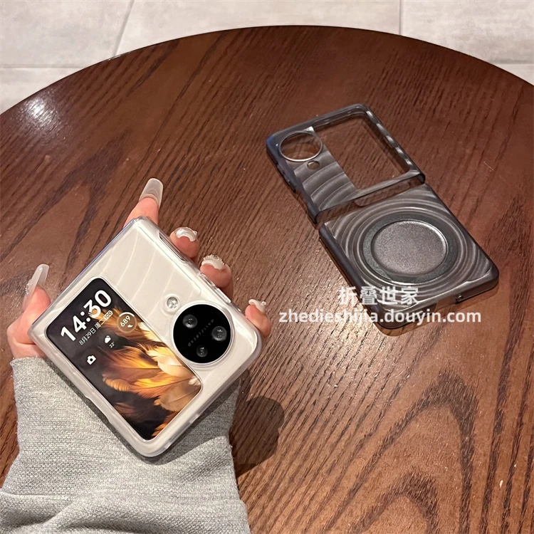 适用oppofindn3flip手机壳透明磨砂磁吸超薄防摔n3flip折叠保护套