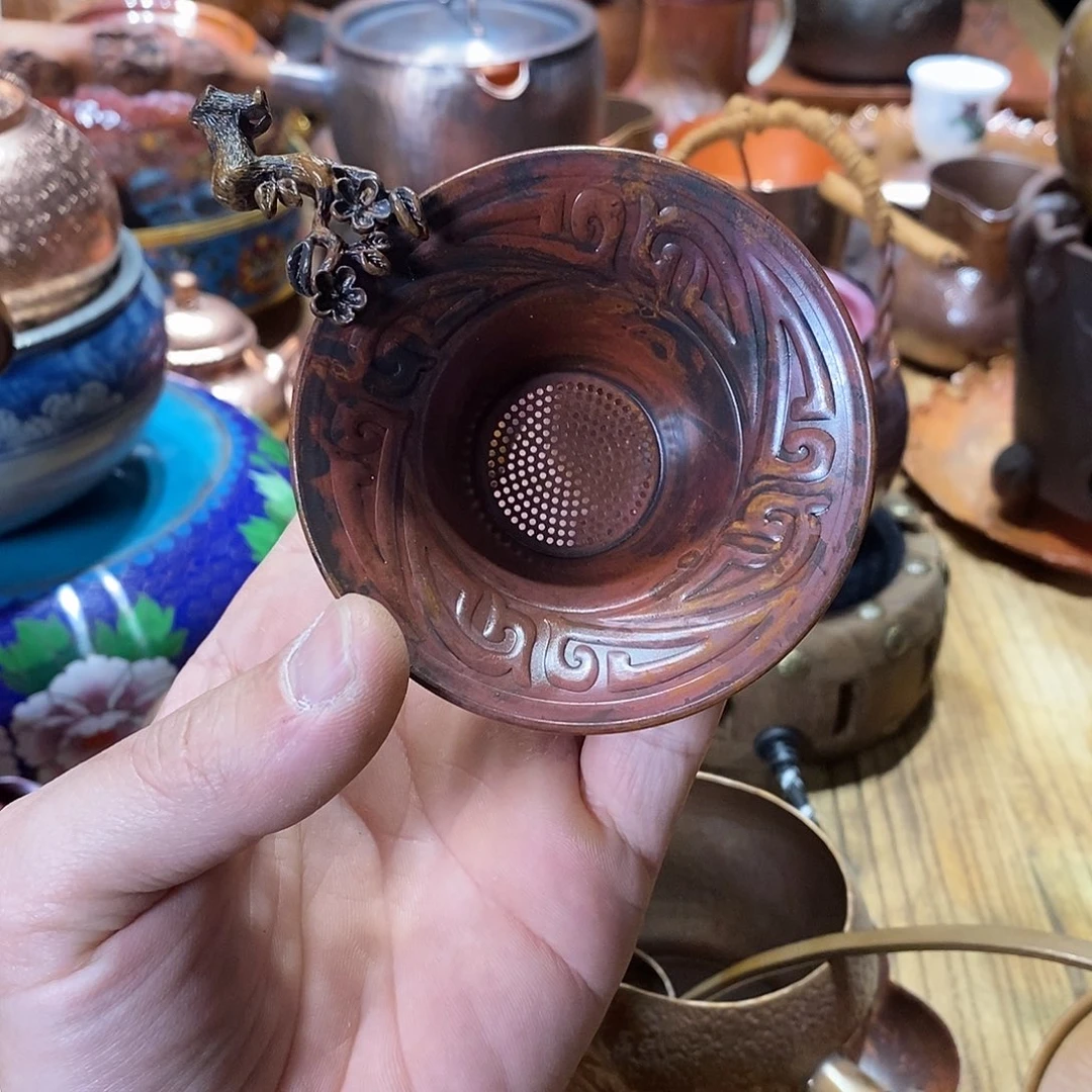 任和堂纯紫铜茶漏