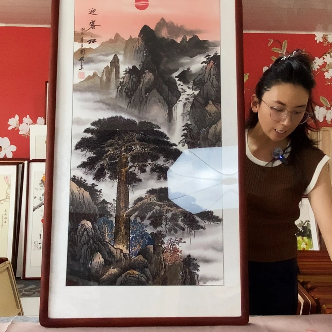 国画手写手绘带框包邮62✖️122国画作品