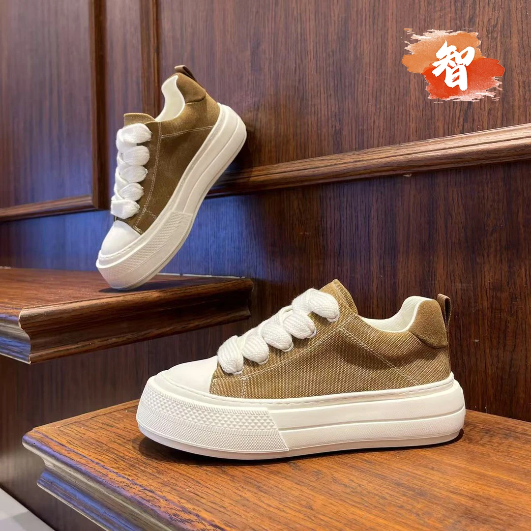 智冶男鞋2025夏季新款透气百搭简约厚底增高轻便软底低帮休闲板鞋