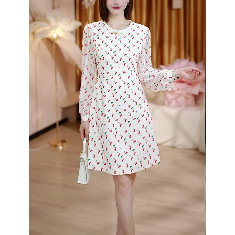 早秋新款法式高端气质休闲减龄显瘦长袖女士连衣裙AN