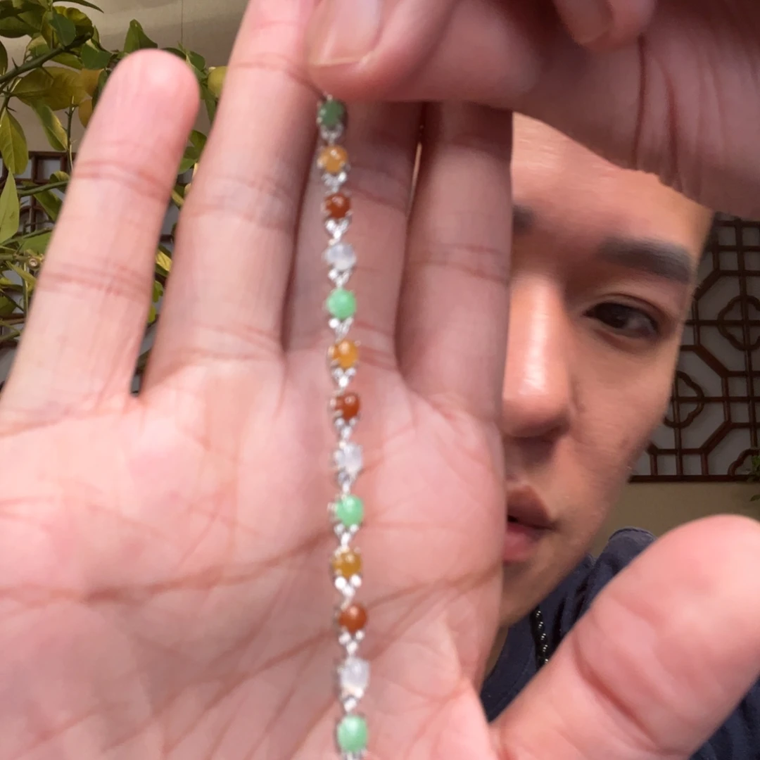 秋***翡翠银S925镶嵌颈饰